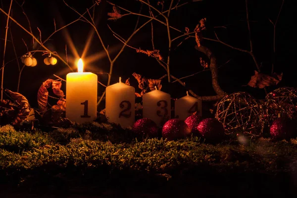 Candele dell'Avvento, Natale — Foto Stock