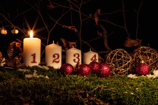 Candele dell'Avvento, Natale — Foto Stock