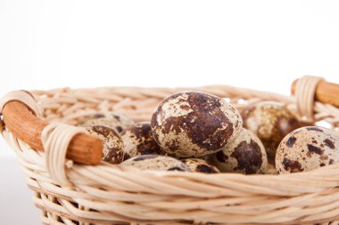 Bıldırcın yumurta bir örgü çanta