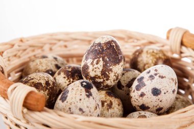 Bıldırcın yumurta bir örgü çanta