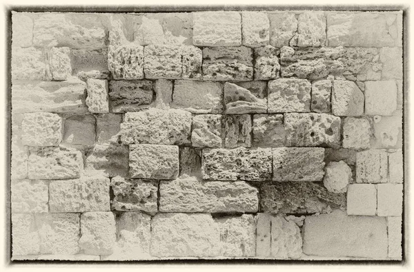 Kamienne Ściany Wykonane Wapiennych Bloków — Zdjęcie stockowe