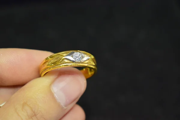 Diamanten Edelstenen Collor Ring Luxe Trouwring Duur — Stockfoto
