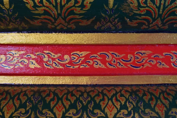 Тайский Узор Искусство Настенной Живописи Различные Узоры Красивые Церкви — стоковое фото