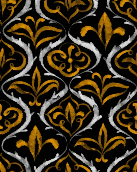 Wallpaper in the style of Baroque, Seamless damask pattern, floral decorative background for design, porcelain, ceramic, tile, wallpaper, fabric and silk. Abstract Orient wallpaper decor illustration.