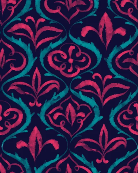 Wallpaper in the style of Baroque, Seamless damask pattern, floral decorative background for design, wallpaper, fabric and textile. Abstract Orient wallpaper decor illustration.