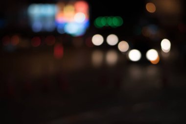 Sokak ışıkları ve bulanıklık. Arkaplan.