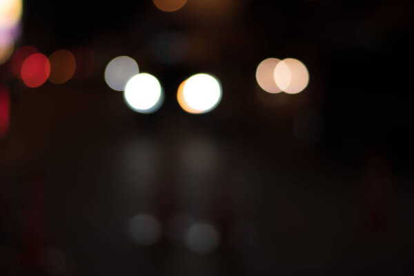 Bokeh street light, City night background.