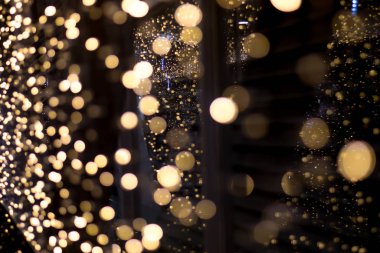 Altın ışık bokeh. Soyut bulanıklık