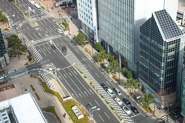 Vista de cima para baixo sobre edifícios altos em Kobe, Japão. vista superior de t — Fotografia de Stock