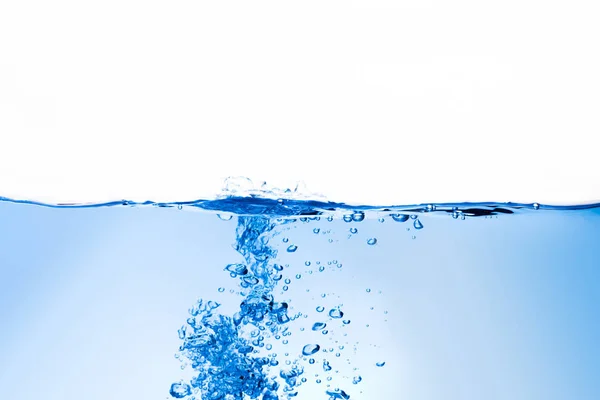 Water waves and clear blue bubbles on a white background for dri — Stock Photo, Image