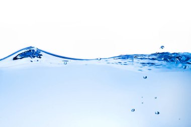 Picture of water waves and clean bubbles, Isolated on a white ba