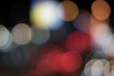Bokeh şehri gece lambaları, soyut