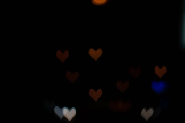 Herzförmiges Bokeh aus Nachtlichtern — Stockfoto