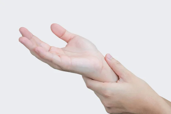 手首の痛みの閉鎖隔離された背景 サイドビュー — ストック写真