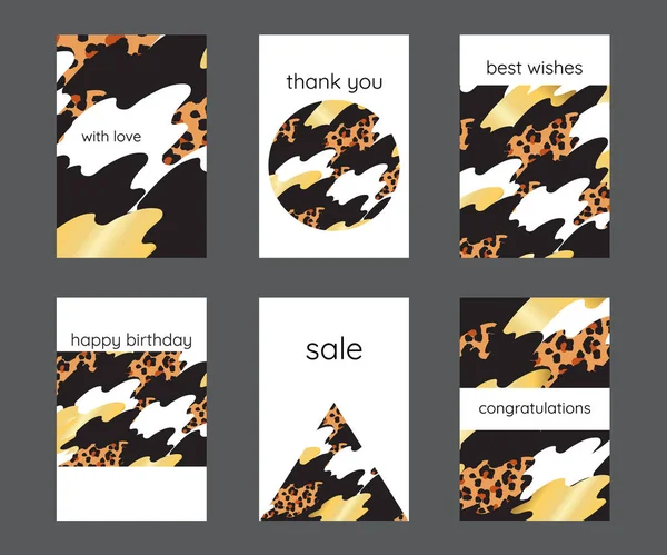 Uppsättning Färgglada Handritade Universella Kort Och Affischer Bra Textur Design — Stock vektor