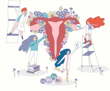 sağlıklı kadın üreme sistemi ve doktorlar