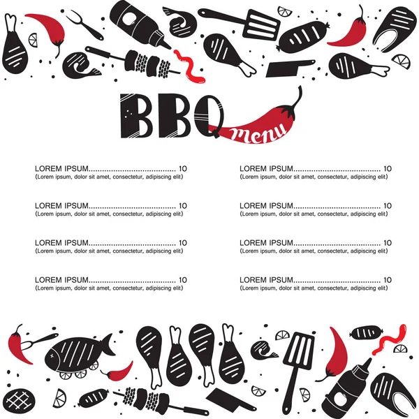Bbq menu — Stock Vector