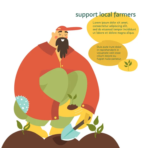 Podpořit místní zemědělce — Stockový vektor