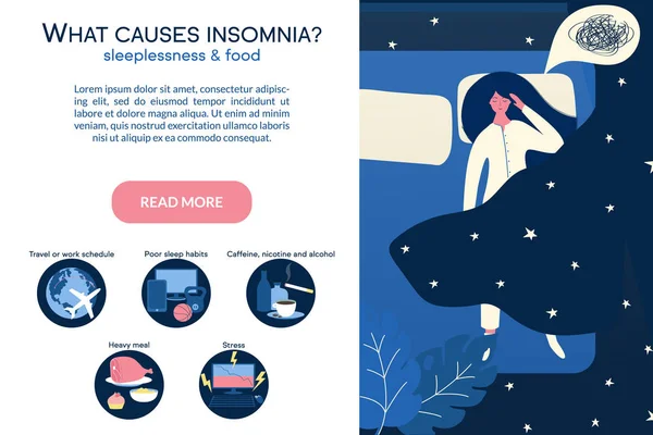 Αιτία της αϋπνίας — Διανυσματικό Αρχείο