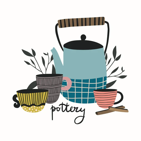 Pottery and ceramics — 스톡 벡터