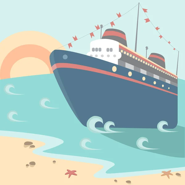 Bateau de croisière coloré — Image vectorielle