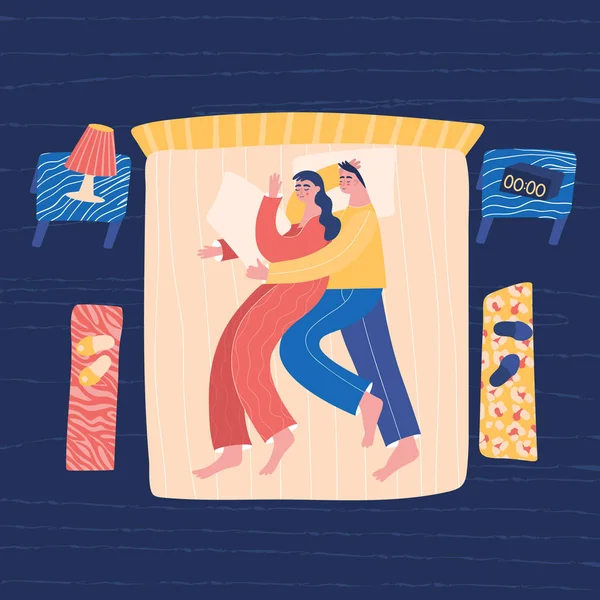 Sleep position 2 charakters — 스톡 벡터