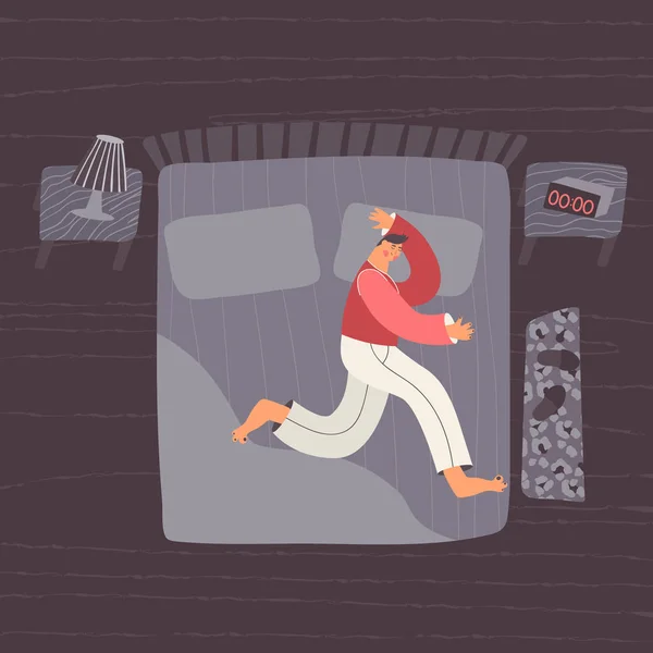 Posisi tidur 1 karakter Grafik Vektor