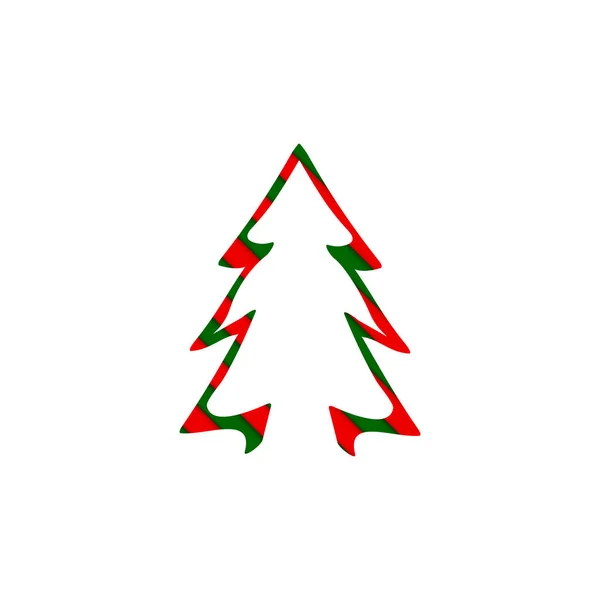 Christmas Tree Icon Xmas Fir Sticker Design Template Vector Illustration — Stock Vector
