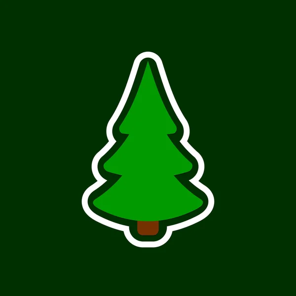 Ikona Vánočního Stromu Šablona Návrhu Nálepky Vánoční Jedli Vektorová Ilustrace — Stockový vektor
