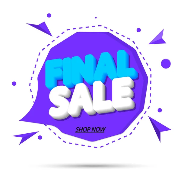 Final Sale Promotion Tag Design Template Discount Speech Bubble Banner — Stock Vector