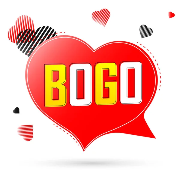Bogo Modelo Design Banner Venda Comprar Get Livre Etiqueta Bolha — Vetor de Stock