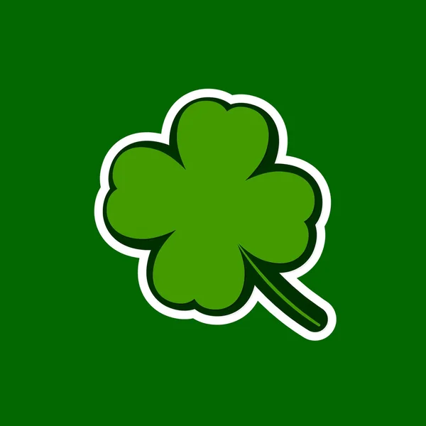 Icono Trébol Símbolo Patricks Day Plantilla Diseño Gráfico Pegatina Aislada — Archivo Imágenes Vectoriales