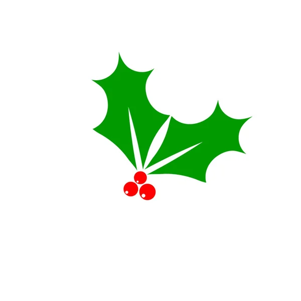 Holly Berry Icoon Kerst Maretak Grafisch Ontwerp Template Kerst Symbool — Stockvector