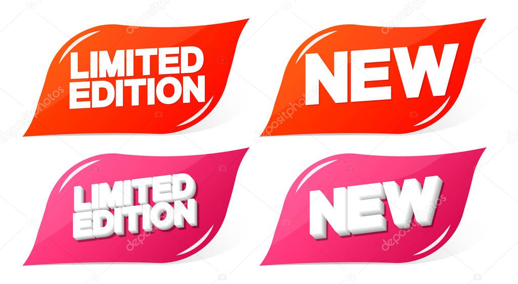 Limited Edition and New banners design template, promotion tags, vector illustration