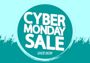 Cyber Monday Sale, poster tasarım şablonu, vektör illüstrasyon