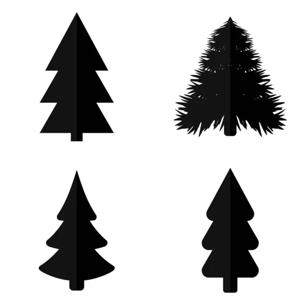 Definir Ícones Árvore Natal Símbolos Abeto Natal Modelo Design Gráfico — Vetor de Stock