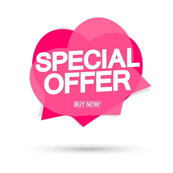 Special Offer Valentines Day Sale Banner Design Template Discount Speech — Stock Vector