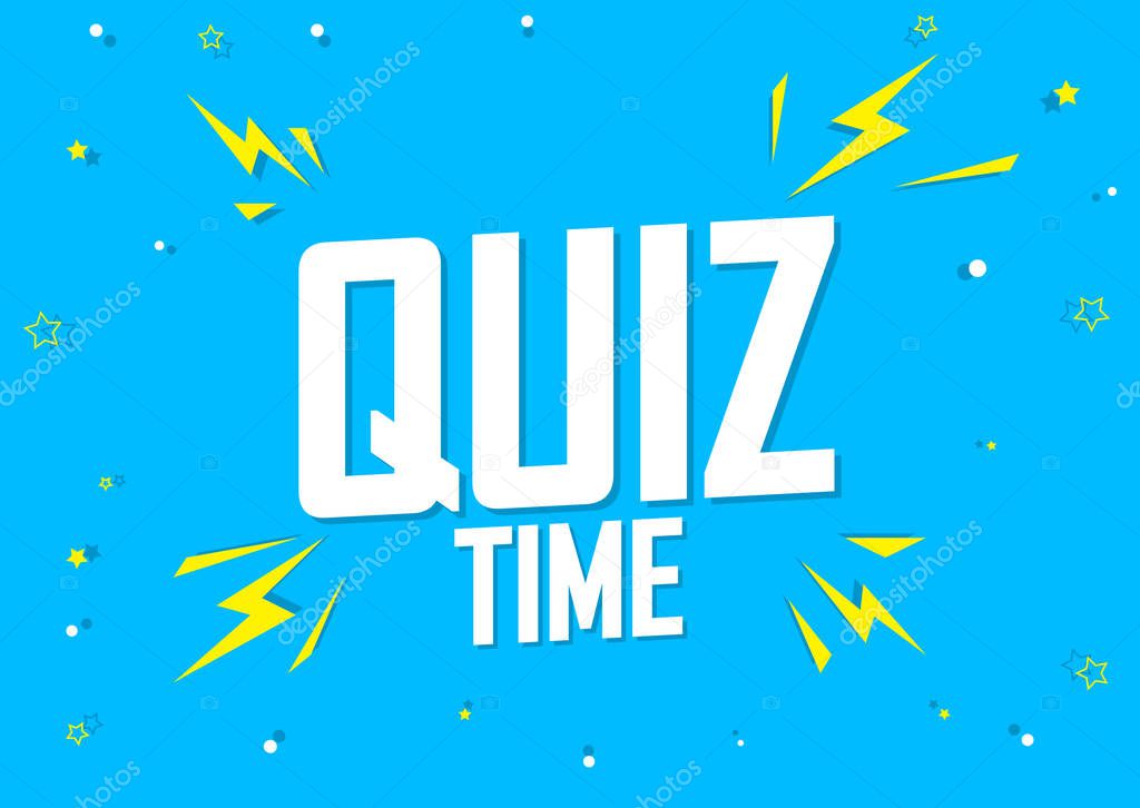 Quiz Time, poster design template, game banner, vector illustration