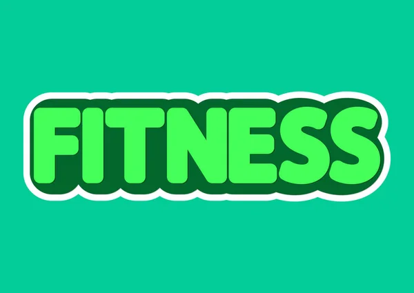 Fitness Isolated Sticker Word Design Template Vector Illustration — Stock Vector