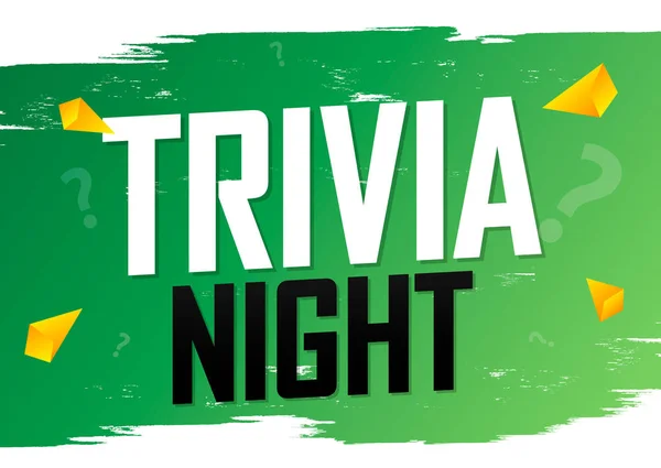 Trivia Night Šablona Návrhu Plakátu Herní Banner Vektorová Ilustrace — Stockový vektor