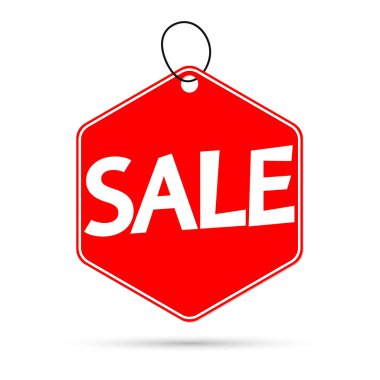 Satış etiketi tasarım şablonu, indirim afişi, vektör çizimi