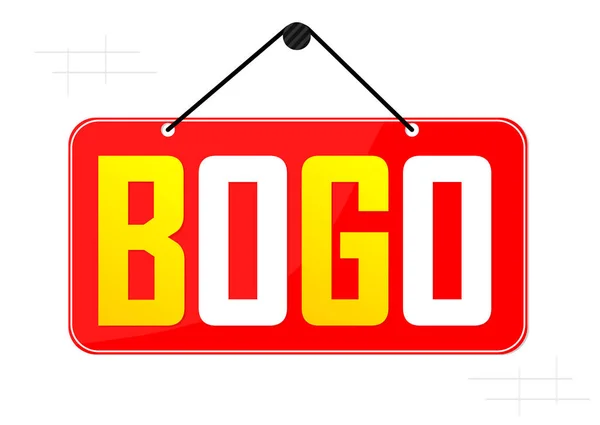 Bogo, indirimli pankart tasarım şablonu, 1 alana 1 bedava, harika teklif, indirim etiketi, uygulama simgesi, vektör ilüstrasyonu
