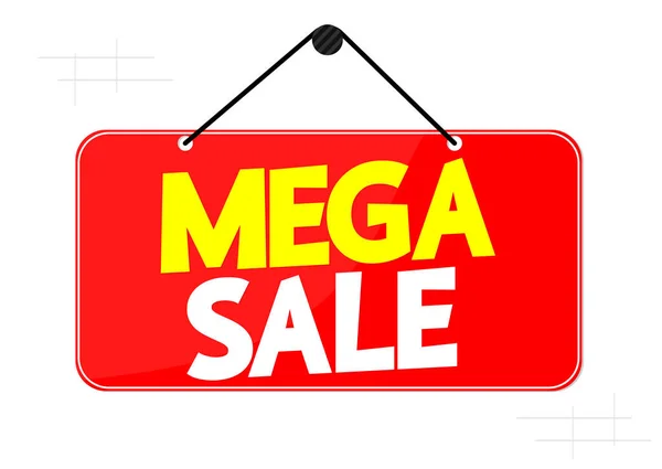 Mega Sale Tag Design Mall Rabatt Banner Vektor Illustration — Stock vektor