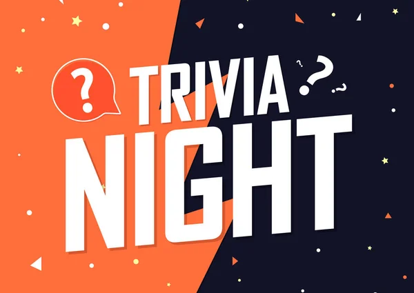 Trivia Night Poster Design Template Game Banner Vector Illustration — Stock Vector