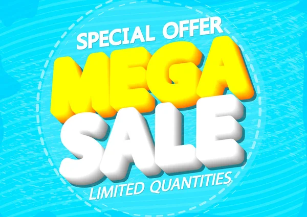 Mega Sale Rabatt Affisch Designmall Special Erbjudande Vektor Illustration — Stock vektor