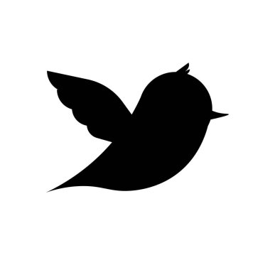 Kuş simgesi, düz grafik tasarım logosu, vektör illüstrasyonu