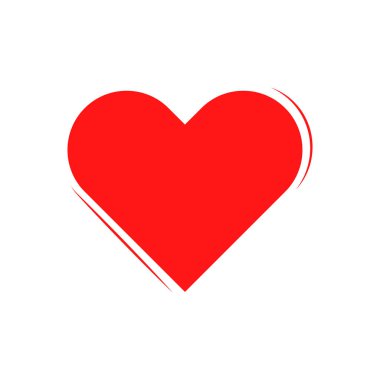 Kalp ikonu, Sevgililer Günü sembolü, grafik tasarım şablonu, vektör illüstrasyonu