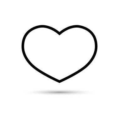 Kalp ikonu, Sevgililer Günü sembolü, grafik tasarım şablonu, vektör illüstrasyonu