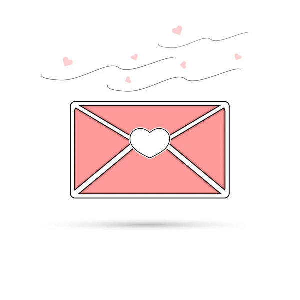 Envelop Pictogram Valentines Day Symbool Grafisch Ontwerpsjabloon Liefde Bericht Vector — Stockvector