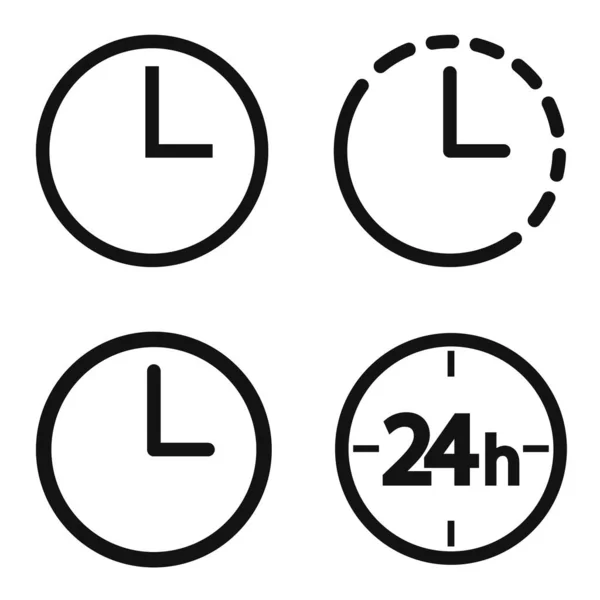 Set Clock Icons Flat Design Template Vector Illustration — 스톡 벡터